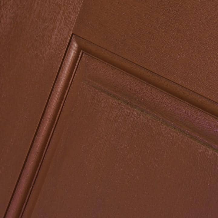 Steves & Sons Regency 36 in. x 80 in. 3/4-6-Lite Clear Glass RHOS Chestnut Stain Mahogany Fiberglass Prehung Front Door