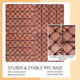 WRIGHTMASTER 0.98 ft. x 0.98 ft. Quick Deck PVC Plastic Interlocking Deck Tile in Chestnut (42 sq. ft. Per Box)