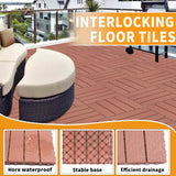 WRIGHTMASTER 0.98 ft. x 0.98 ft. Quick Deck PVC Plastic Interlocking Deck Tile in Chestnut (42 sq. ft. Per Box)