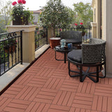 WRIGHTMASTER 0.98 ft. x 0.98 ft. Quick Deck PVC Plastic Interlocking Deck Tile in Chestnut (42 sq. ft. Per Box)