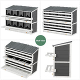 Large Wood Chicken Nesting Box for Laying Eggs with 2 Roll Out Egg Collection Drawers, 4 Vented and 8 Compartments