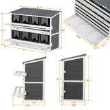 Large Wood Chicken Nesting Box for Laying Eggs with 2 Roll Out Egg Collection Drawers, 4 Vented and 8 Compartments