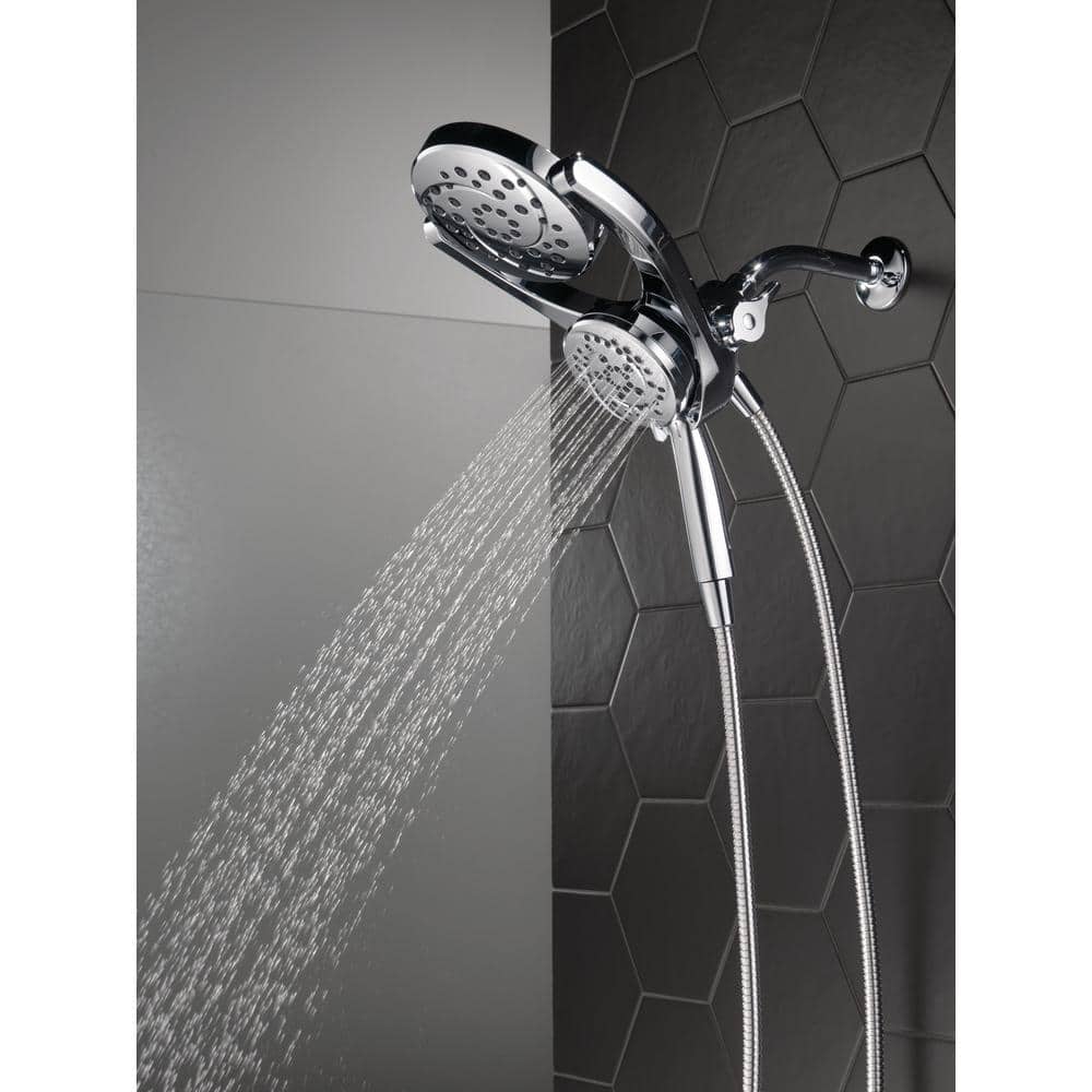 Delta HydroRain Chrome Two-in-One 4-Spray Dual Shower Head with Hand Shower, 1.75 GPM (6.6 LPM), 6 in.