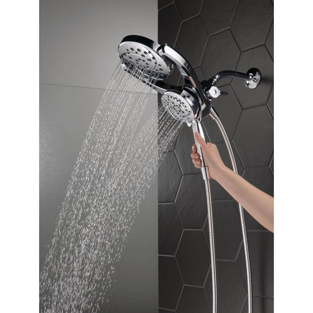Delta HydroRain Chrome Two-in-One 4-Spray Dual Shower Head with Hand Shower, 1.75 GPM (6.6 LPM), 6 in.