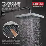 Delta 1-Pattern 8 in. Wall Mount Rain Fixed Shower Head in Chrome