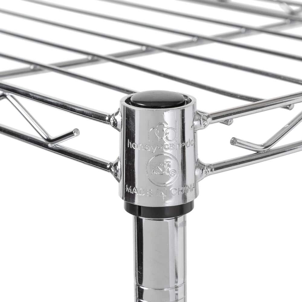 Steel 48 in. W x 48 in. H x 10 in. D 4-Tier Narrow Wide Garage Storage Shelving Unit, Chrome