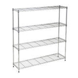 Steel 48 in. W x 48 in. H x 10 in. D 4-Tier Narrow Wide Garage Storage Shelving Unit, Chrome