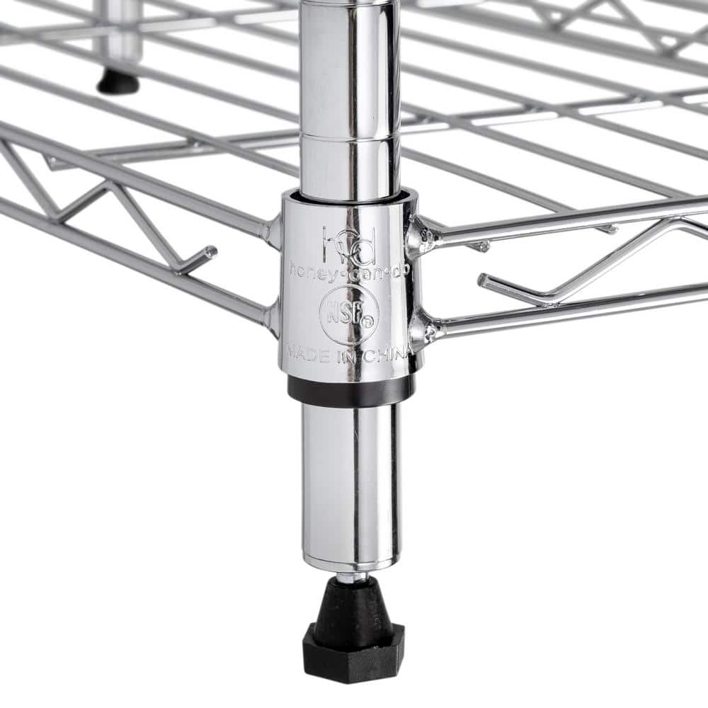 Steel 48 in. W x 48 in. H x 10 in. D 4-Tier Narrow Wide Garage Storage Shelving Unit, Chrome
