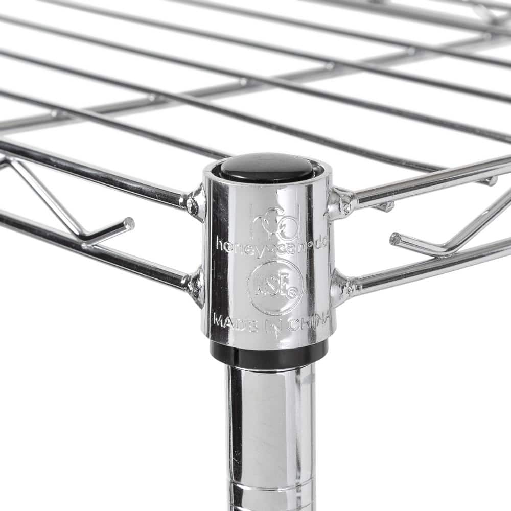 Honey Can Do Steel 20 in. W x 72 in. H x 10 in. D 6-Tier L Corner Space Saving Garage Storage Shelving Unit, Chrome