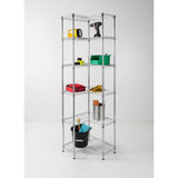 Honey Can Do Steel 20 in. W x 72 in. H x 10 in. D 6-Tier L Corner Space Saving Garage Storage Shelving Unit, Chrome