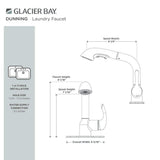 Glacier Bay Dunning Single-Handle Pull-Out Laundry Utility Faucet in Chrome