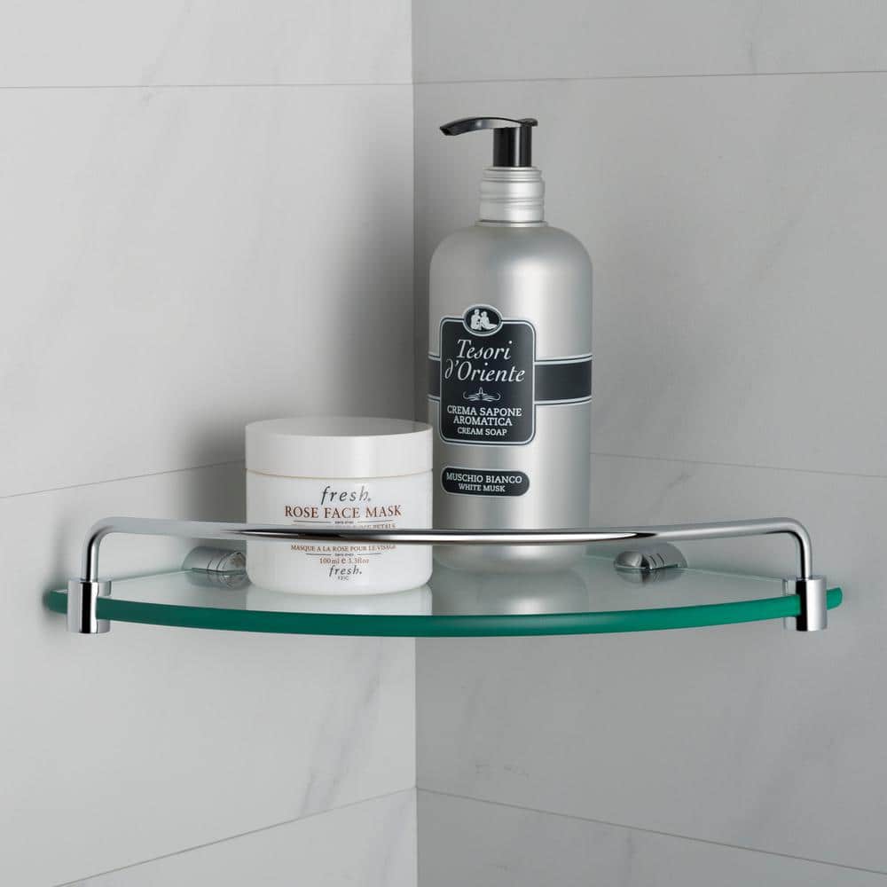 KRAUS Elie 9 in. Corner Bathroom Shelf in Chrome