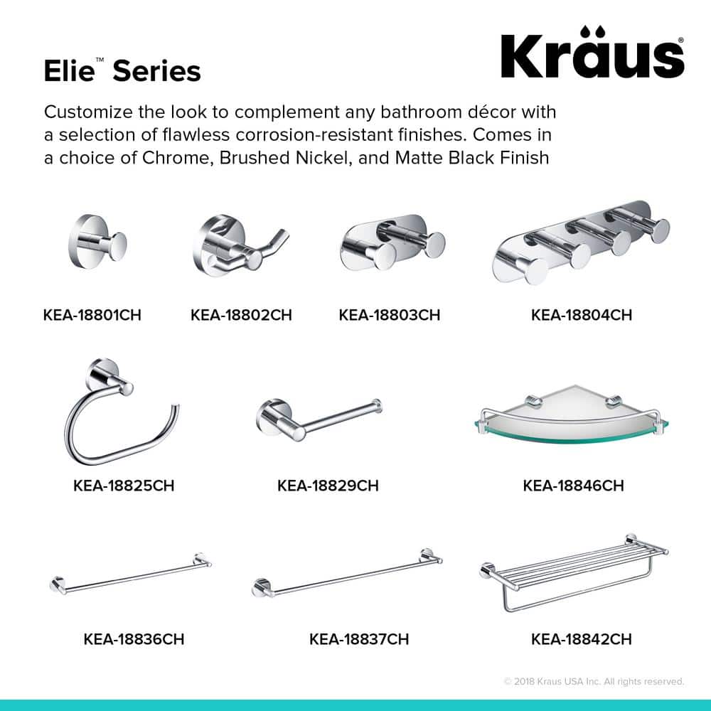 KRAUS Elie 9 in. Corner Bathroom Shelf in Chrome