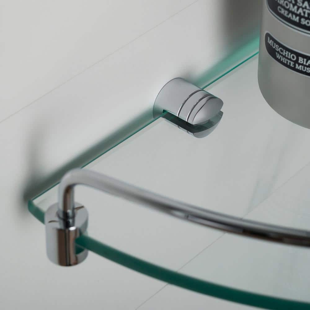 KRAUS Elie 9 in. Corner Bathroom Shelf in Chrome