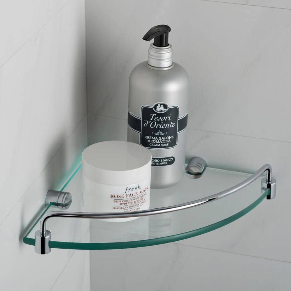 KRAUS Elie 9 in. Corner Bathroom Shelf in Chrome