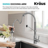 KRAUS Bolden Single-Handle Pull-Down Sprayer Kitchen Faucet with Dual Function Spray Head in Chrome