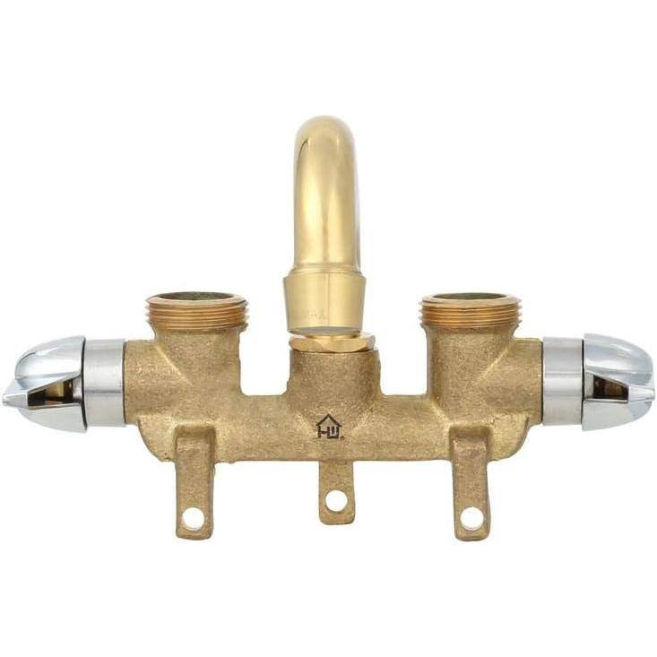 Lukvuzo Dual-Handle Utility Faucet in Chrome Rough Brass