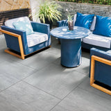 Pietra Chrome 24 in. x 24 in. x 0.75 in. Concrete-Look Porcelain Paver for Outdoor Spaces