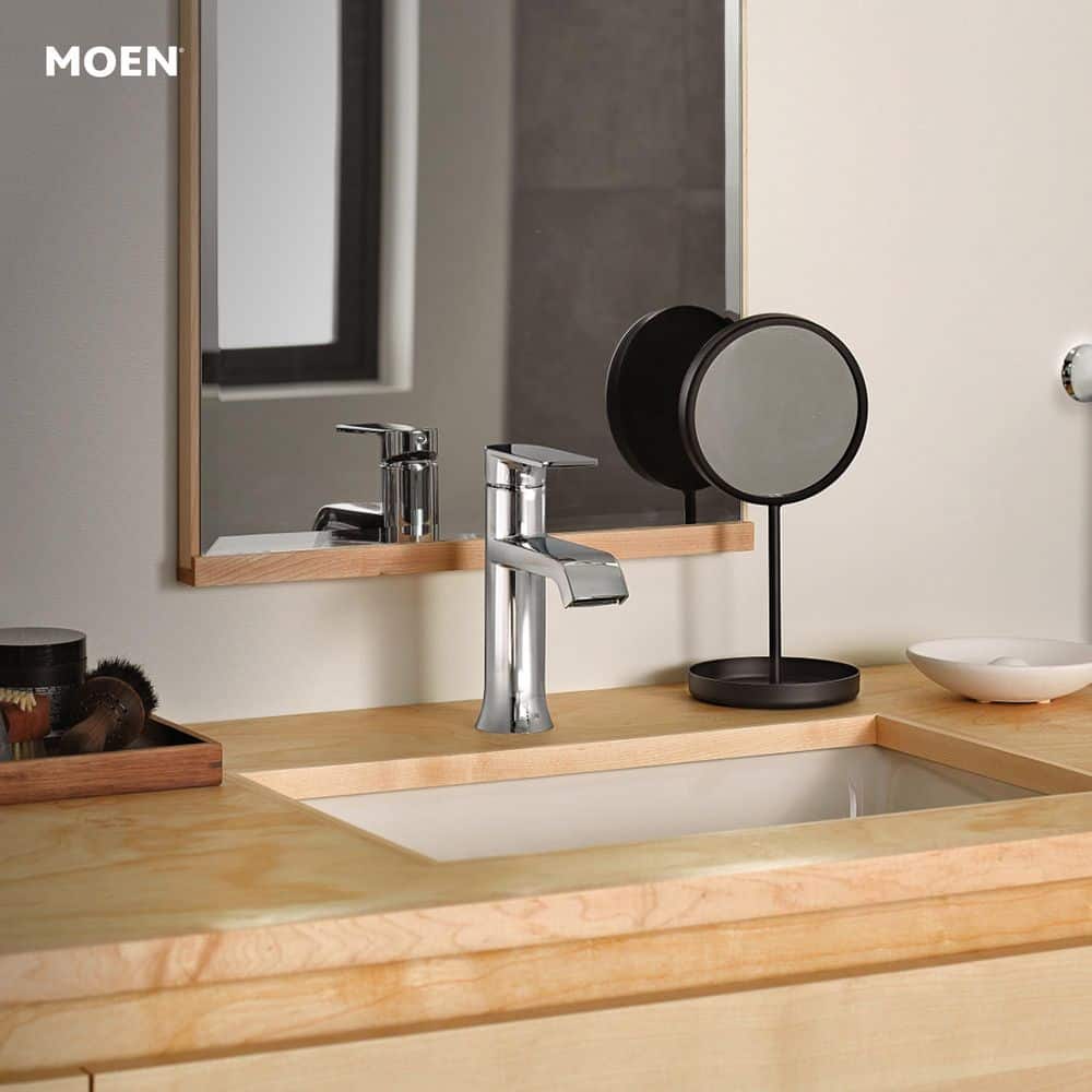 Moen Genta Single Hole Single-Handle Bathroom Faucet in Chrome with Drain Kit (2-Pack)