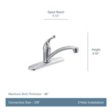 Moen Chateau Low-Arc Single-Handle Standard Kitchen Faucet in Chrome