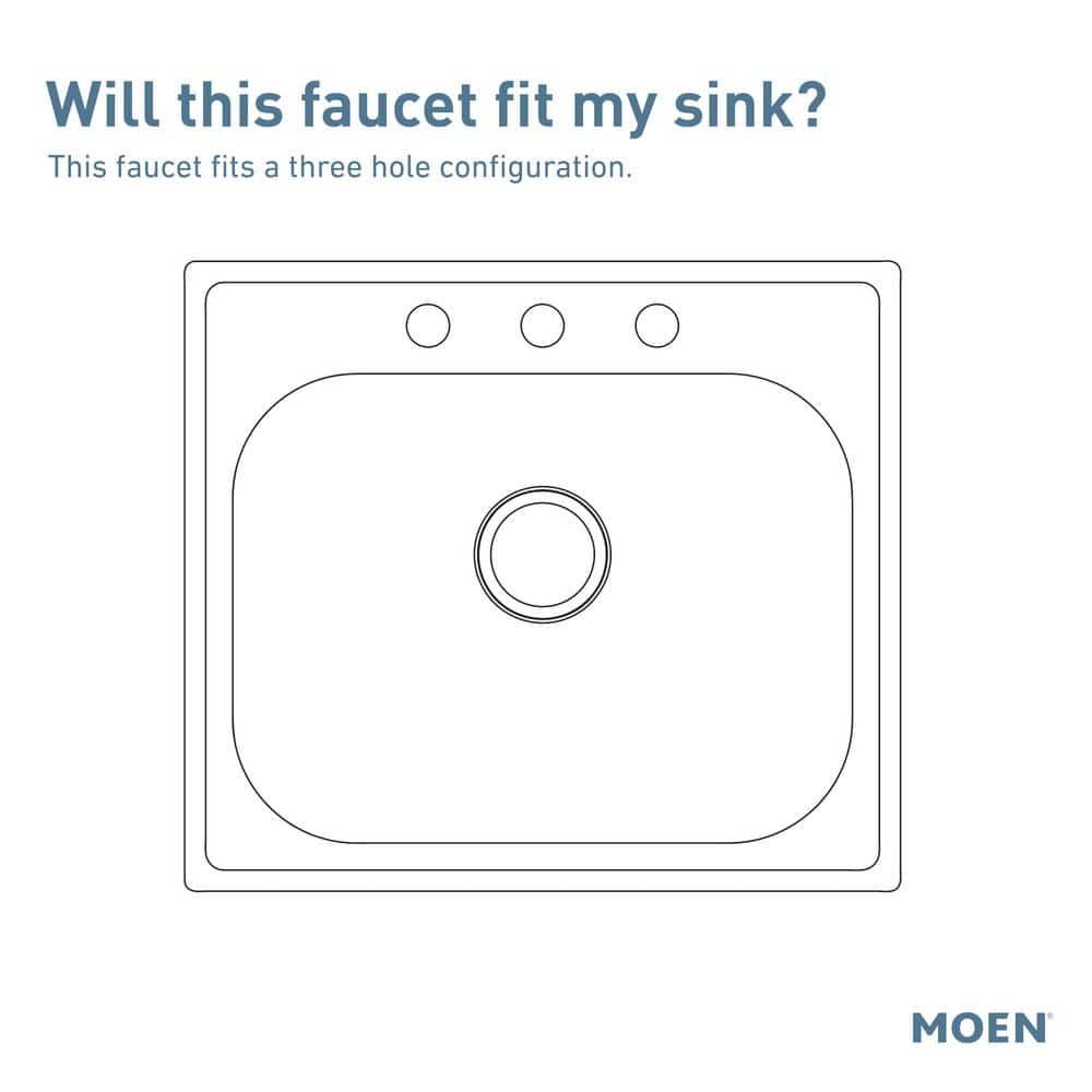 Moen Chateau Low-Arc Single-Handle Standard Kitchen Faucet in Chrome