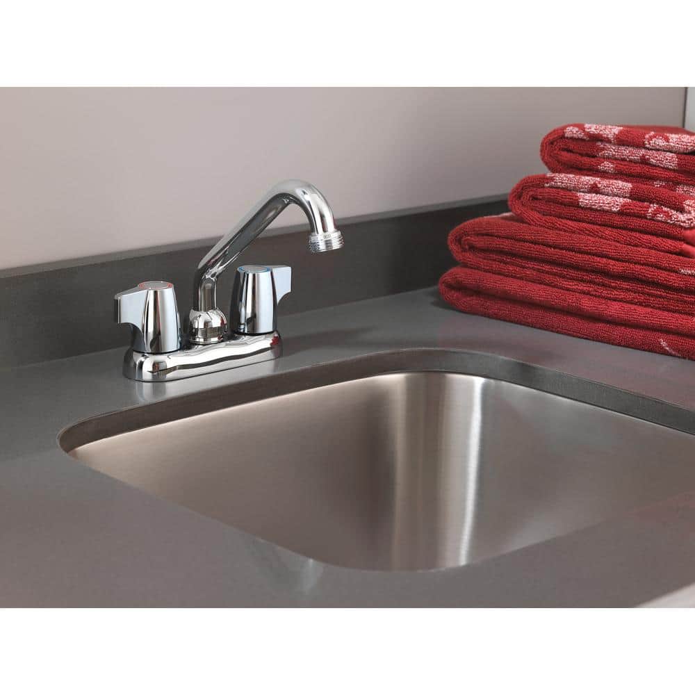 MOEN Chateau 4 in. Centerset 2-Handle Chrome Utility Faucet