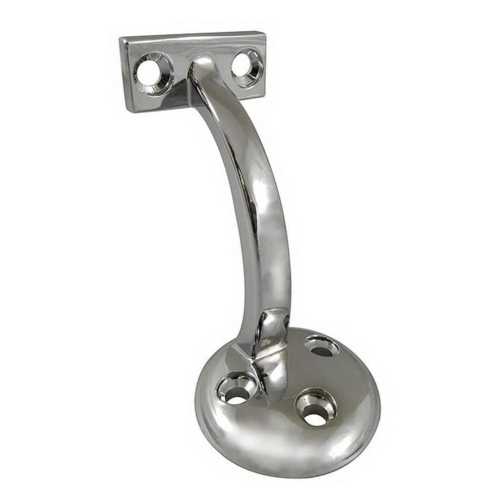 Onward 3-1/8 in. (80 mm) Chrome General-Duty Zamak Handrail Bracket for Flat Bottom Handrail