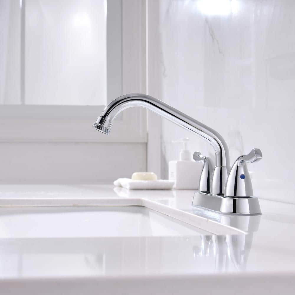 Phiestina Chrome Utility Sink Laundry Faucet with Swivel Spout