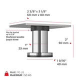 Richelieu 1-31/32 in. Chrome Round Furniture Leg with Leveling Glide