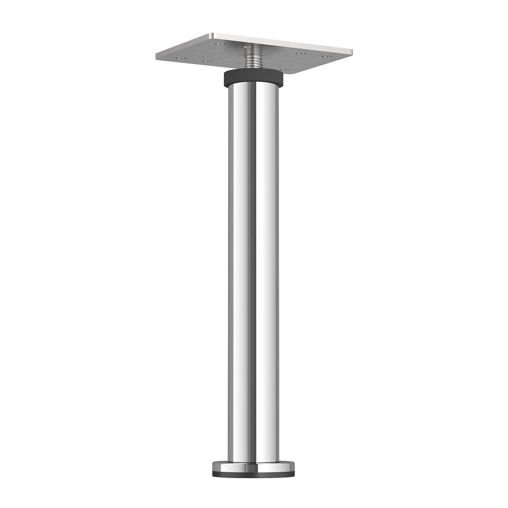 Richelieu 7-7/8 in. Chrome Round Furniture Leg with Leveling Glide, Stainless Steel 201