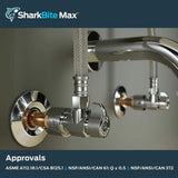 SharkBite 1/2 in. Push-to-Connect x 3/8 in. O.D. Compression Chrome-Plated Brass Quarter-Turn Angle Stop Valve