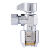 SharkBite 1/2 in. Push-to-Connect x 3/8 in. O.D. Compression Chrome-Plated Brass Quarter-Turn Angle Stop Valve
