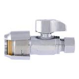 SharkBite 1/2 in. Push-to-Connect x 3/8 in. O.D. Compression Chrome-Plated Brass Quarter-Turn Straight Stop Valve