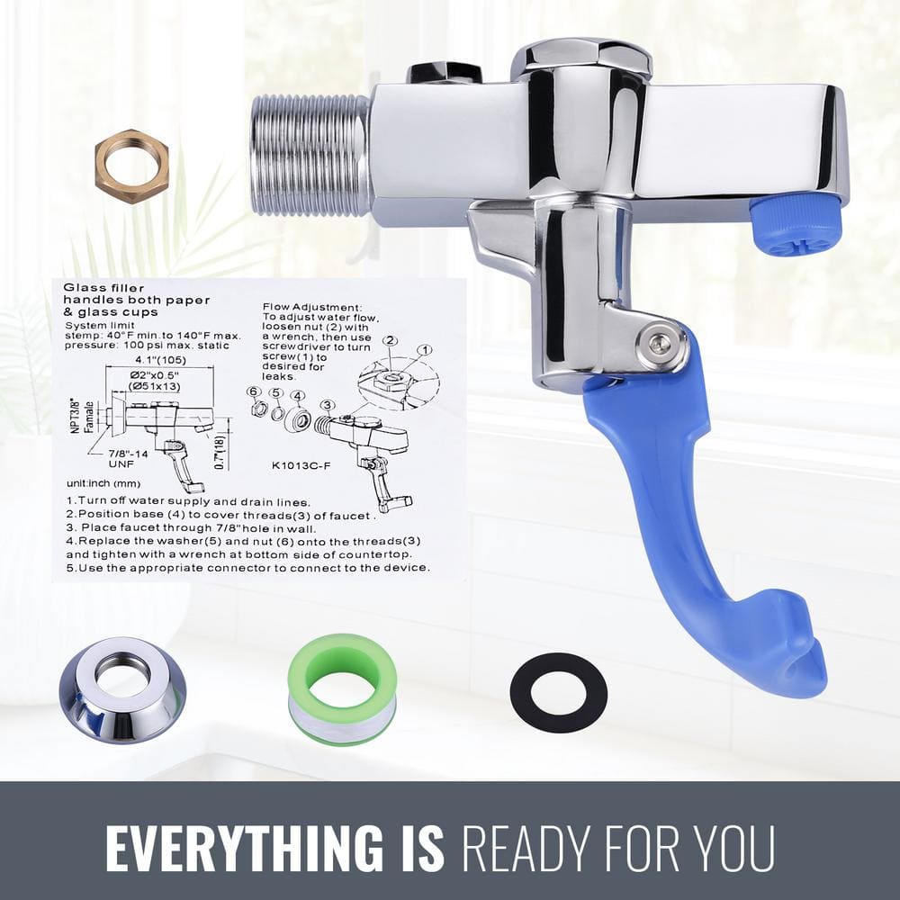 ARCORA Commercial Deck Mounted Single Handle Glass Filler Faucet, Chrome