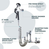 ARCORA Commercial Wall Mounted Double Handle Pet Grooming Faucet in Chrome
