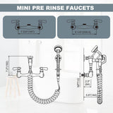 ARCORA Commercial Wall Mounted Double Handle Pet Grooming Faucet in Chrome