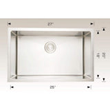 Unbranded 27x20x14 Stainless Steel Undermount Laundry Sink