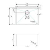 Stainless Steel Undermount Laundry Sink 27x20x14 in 16GS-27602