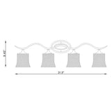 Vanity Art Ravenna 31.5 in. 4-lights Chrome Vanity Light with Cut Crystal Glass Shade