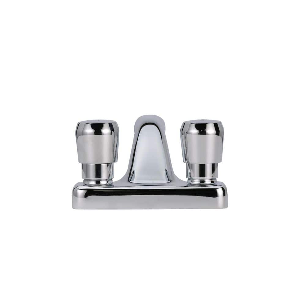 Zurn AquaSpec Metering Faucet, Deck Mount, 0.5 GPM Vandal-Resistant Pressure-Compensating Spray, Push-Button Handles, Chrome