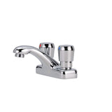 Zurn AquaSpec Metering Faucet, Deck Mount, 0.5 GPM Vandal-Resistant Pressure-Compensating Spray, Push-Button Handles, Chrome