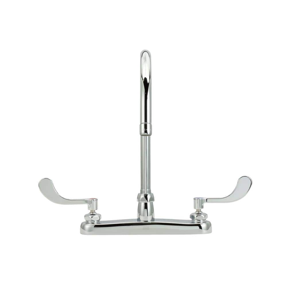Zurn 2-Handle Kitchen Sink Utility Faucet with 8" Gooseneck in Chrome