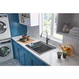 Blanco LIVEN SILGRANIT 25 in. x 22 in. Dual Mount Laundry Sink in Cinder