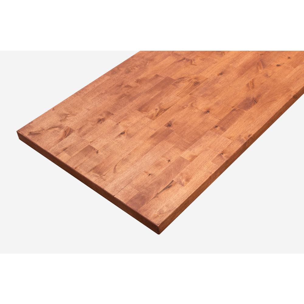HARDWOOD REFLECTIONS 10 ft. L x 25 in. D Unfinished Birch Butcher Block Standard Countertop in Cinnamon Stain with Eased Edge