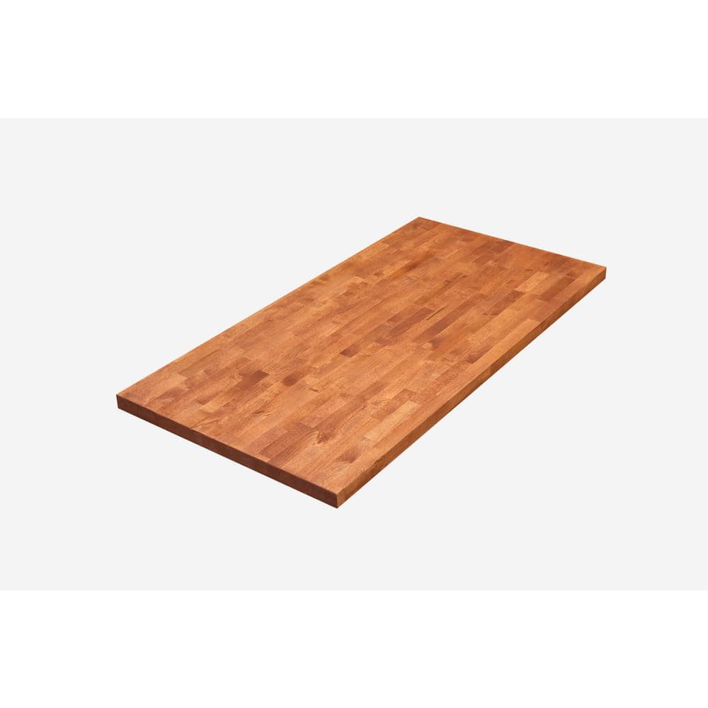 HARDWOOD REFLECTIONS 10 ft. L x 25 in. D Unfinished Birch Butcher Block Standard Countertop in Cinnamon Stain with Eased Edge