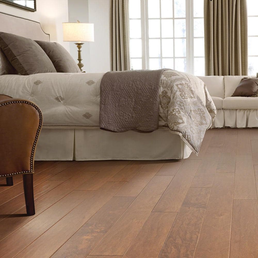Shaw Inspire Cinnamon Maple 3/8 In. T X 5 in. W Tongue and Groove Scraped Engineered Hardwood Flooring (23.66 sq.ft./case)
