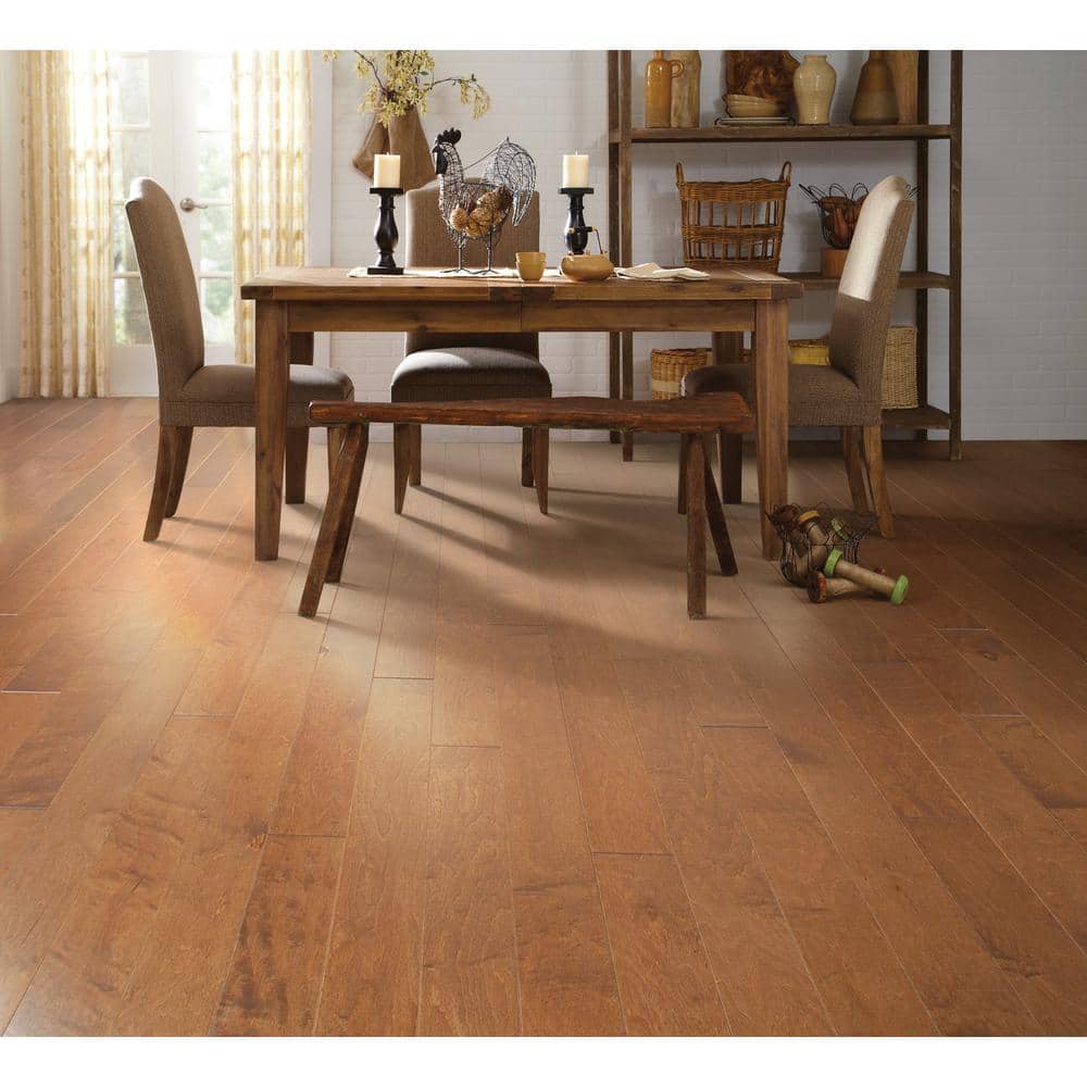 Shaw Inspire Cinnamon Maple 3/8 In. T X 5 in. W Tongue and Groove Scraped Engineered Hardwood Flooring (23.66 sq.ft./case)