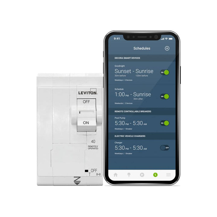 Leviton 2nd Gen 2-Pole 40 Amp Smart Circuit Breaker w/Remote Control, Standard 120/240-Volt and 120/208-Volt, Thermal Magnetic