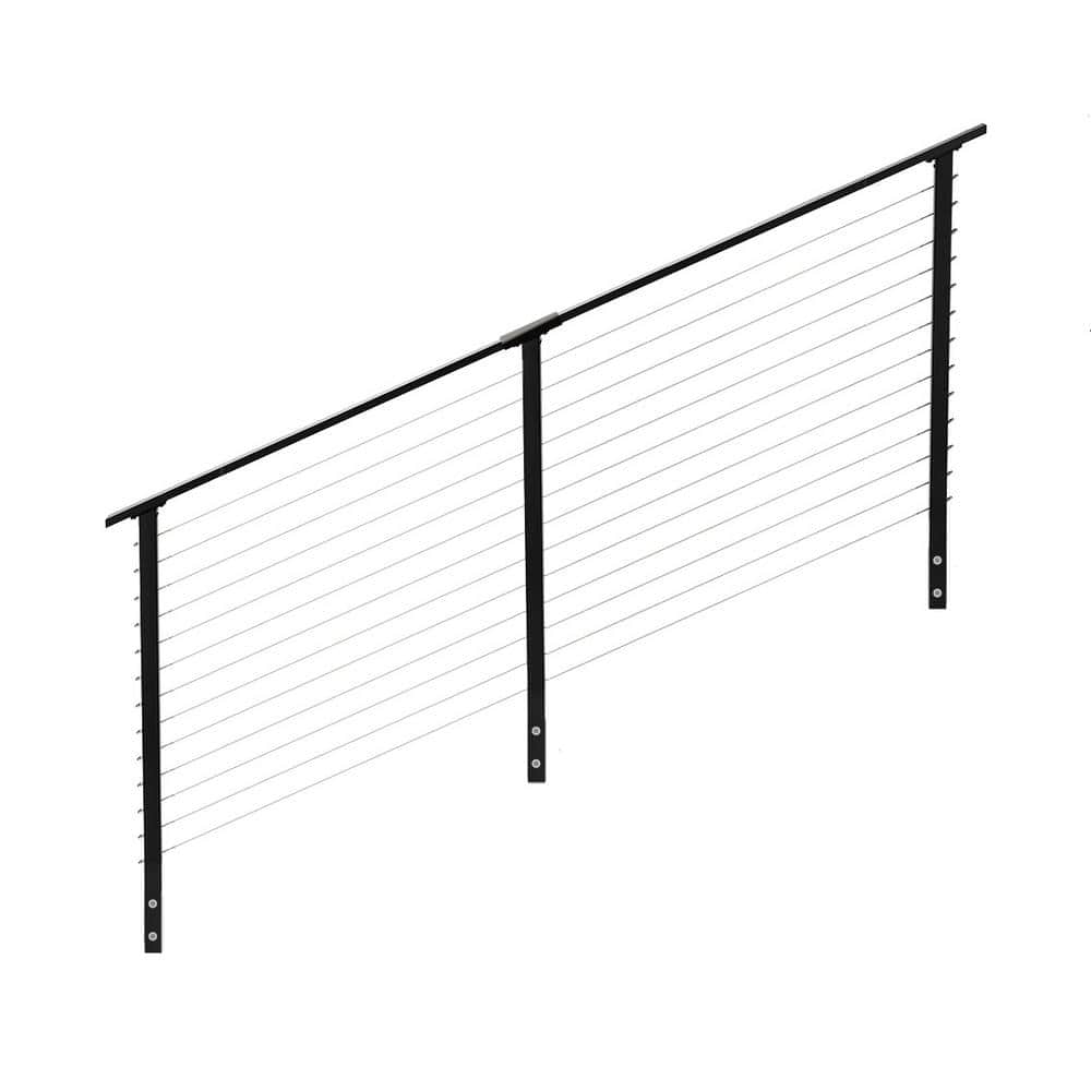 CityPost 10 ft. Stair Cable Railing, 42 in. Face Mount, Black