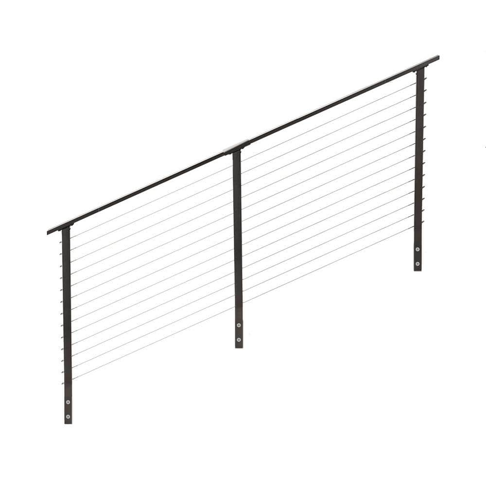 CityPost 10 ft. Stair Cable Railing, 42 in. Face Mount, Bronze